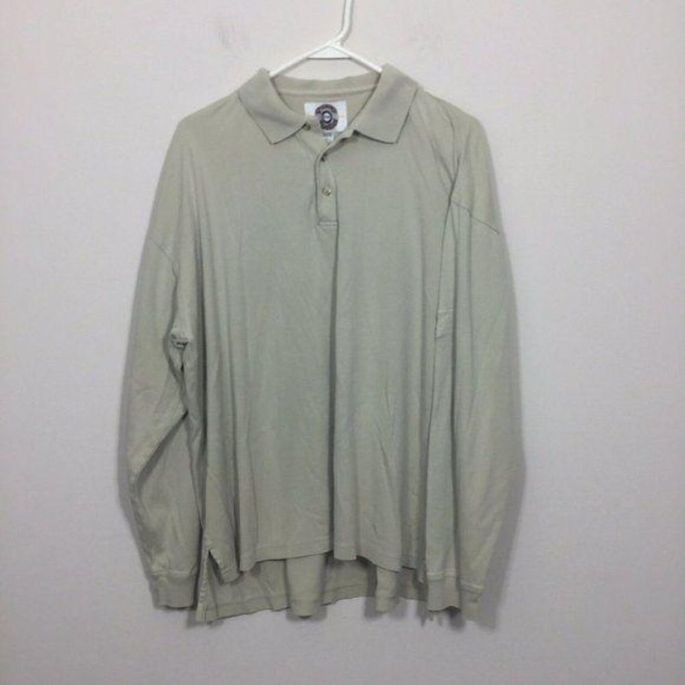 Fuzzy Zoeller Sportswear Polo Shirt Mens Long Sleeve Combed Cotton Golf
